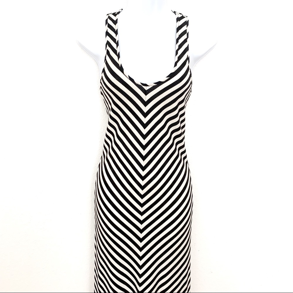 BEBE Racerback Tank Maxi Dress Fit Stretch scoop